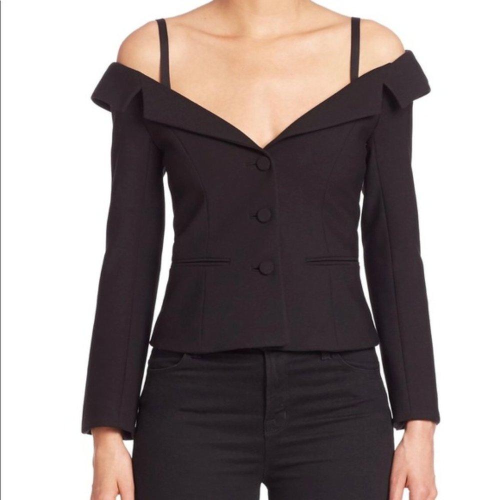 Cinq a Sept Angelina Off the Shoulder Blazer Top